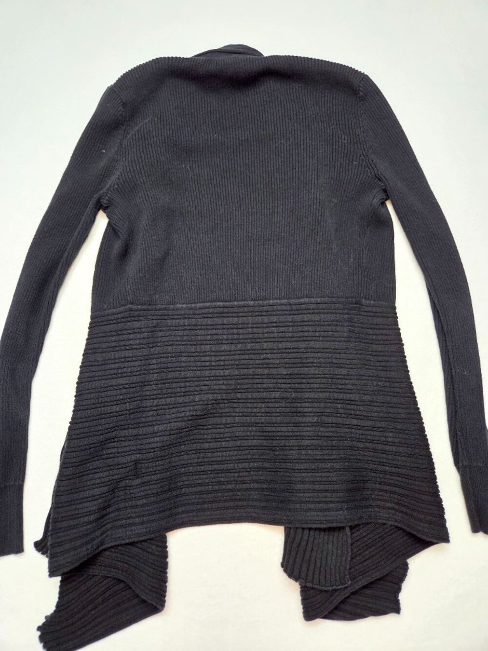 White House Black Market Womens Black Ribbed Open Front Cardigan Sweater Size XS - Picture 7 of 7
